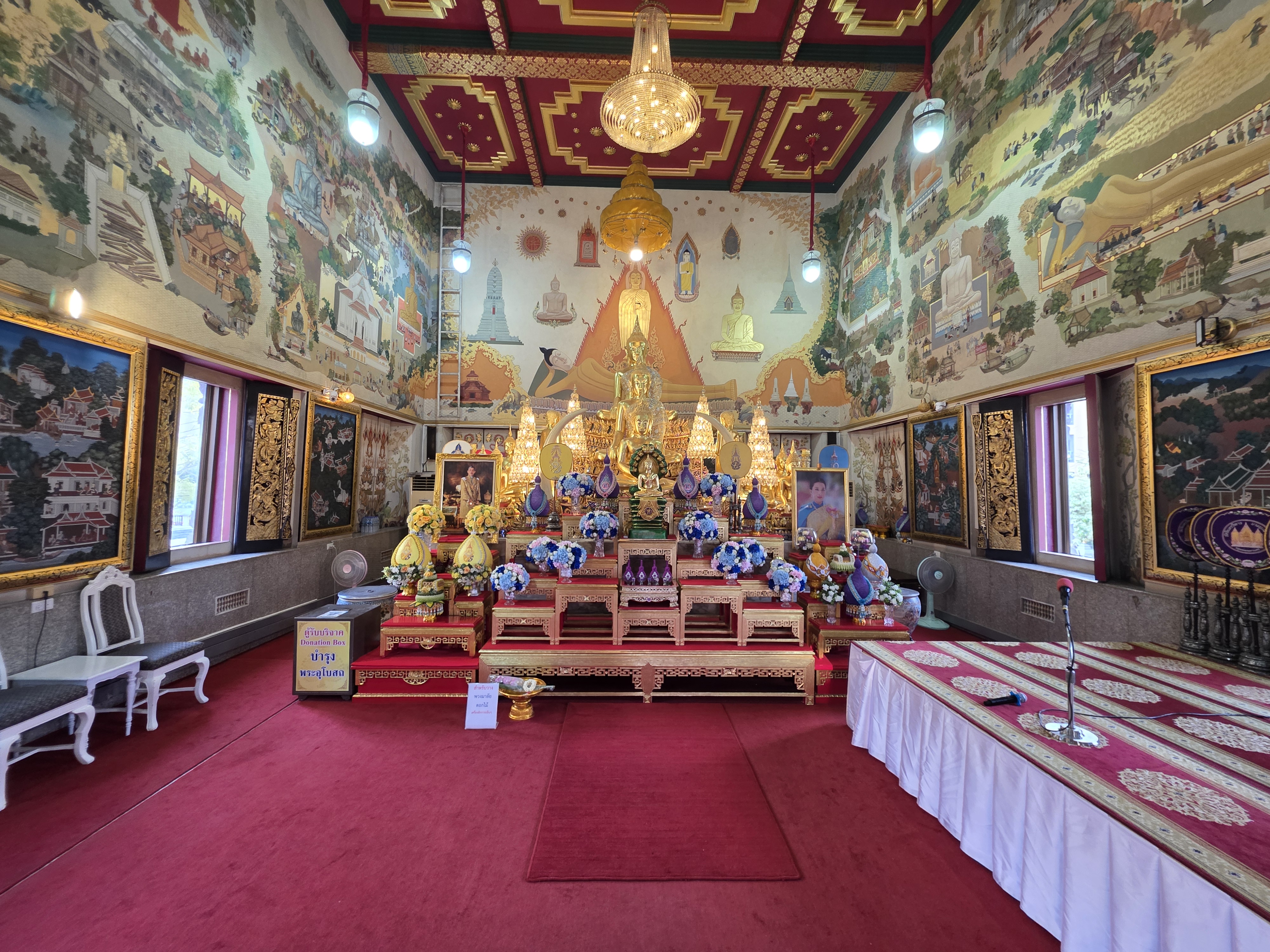 muralled prayer hall interior