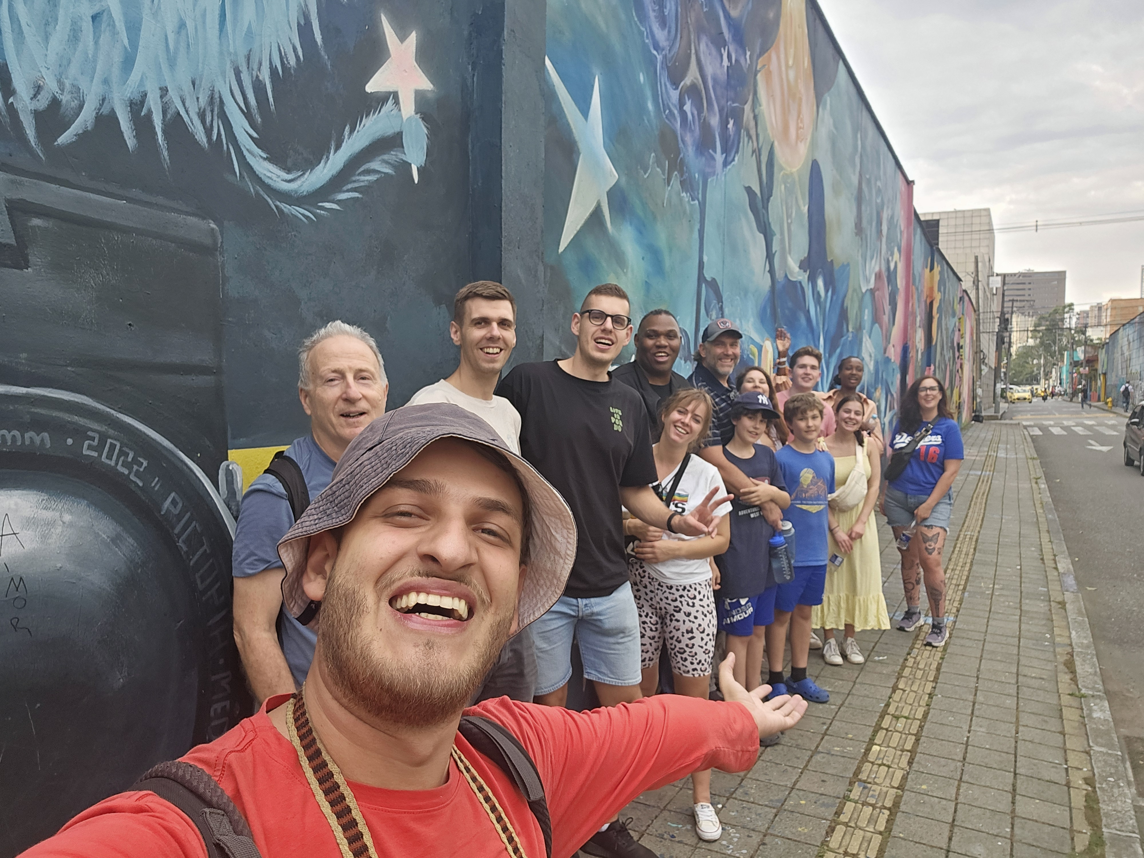 Comuna 13 street art group photo