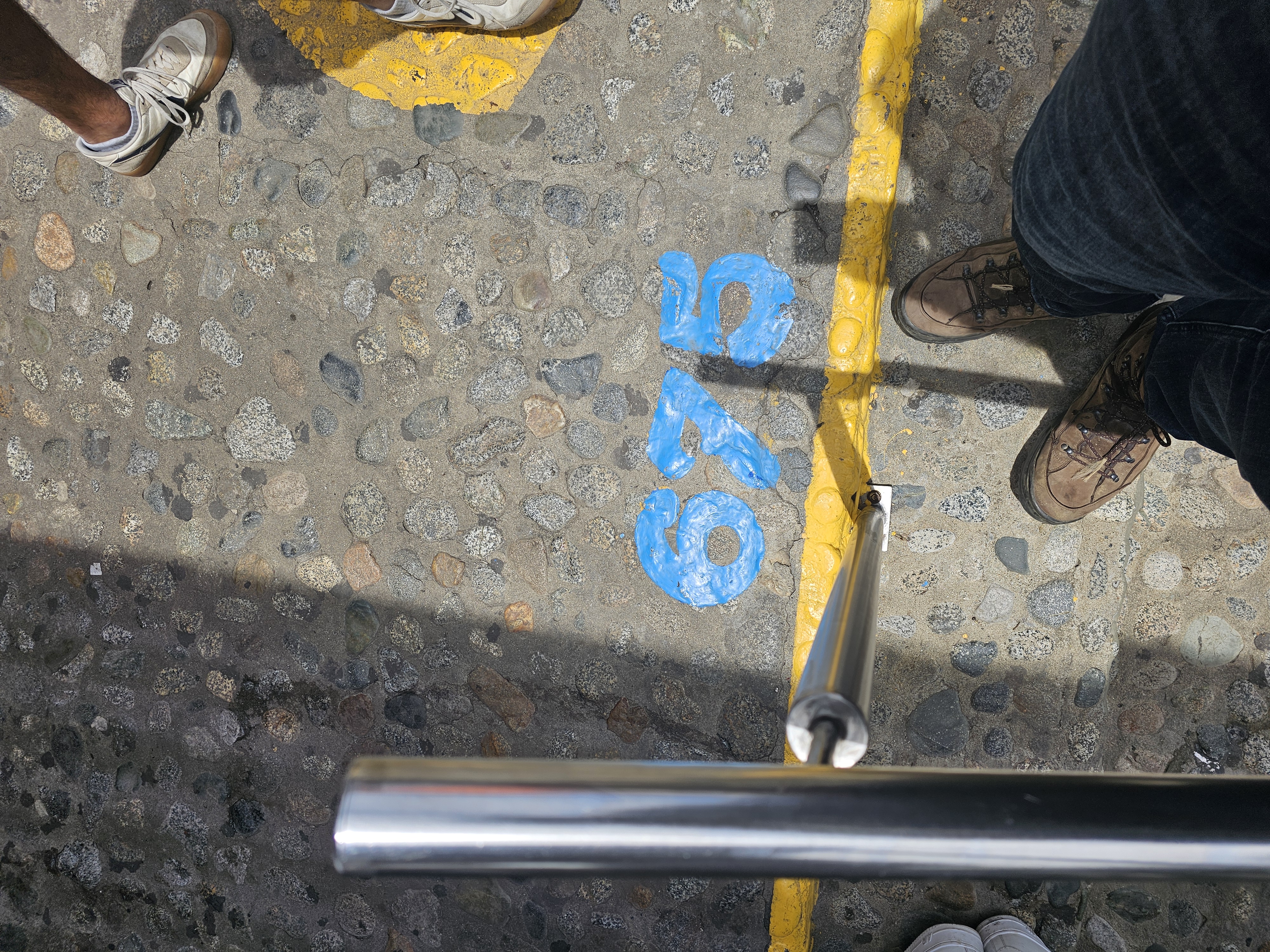 step marker "675" on staircase