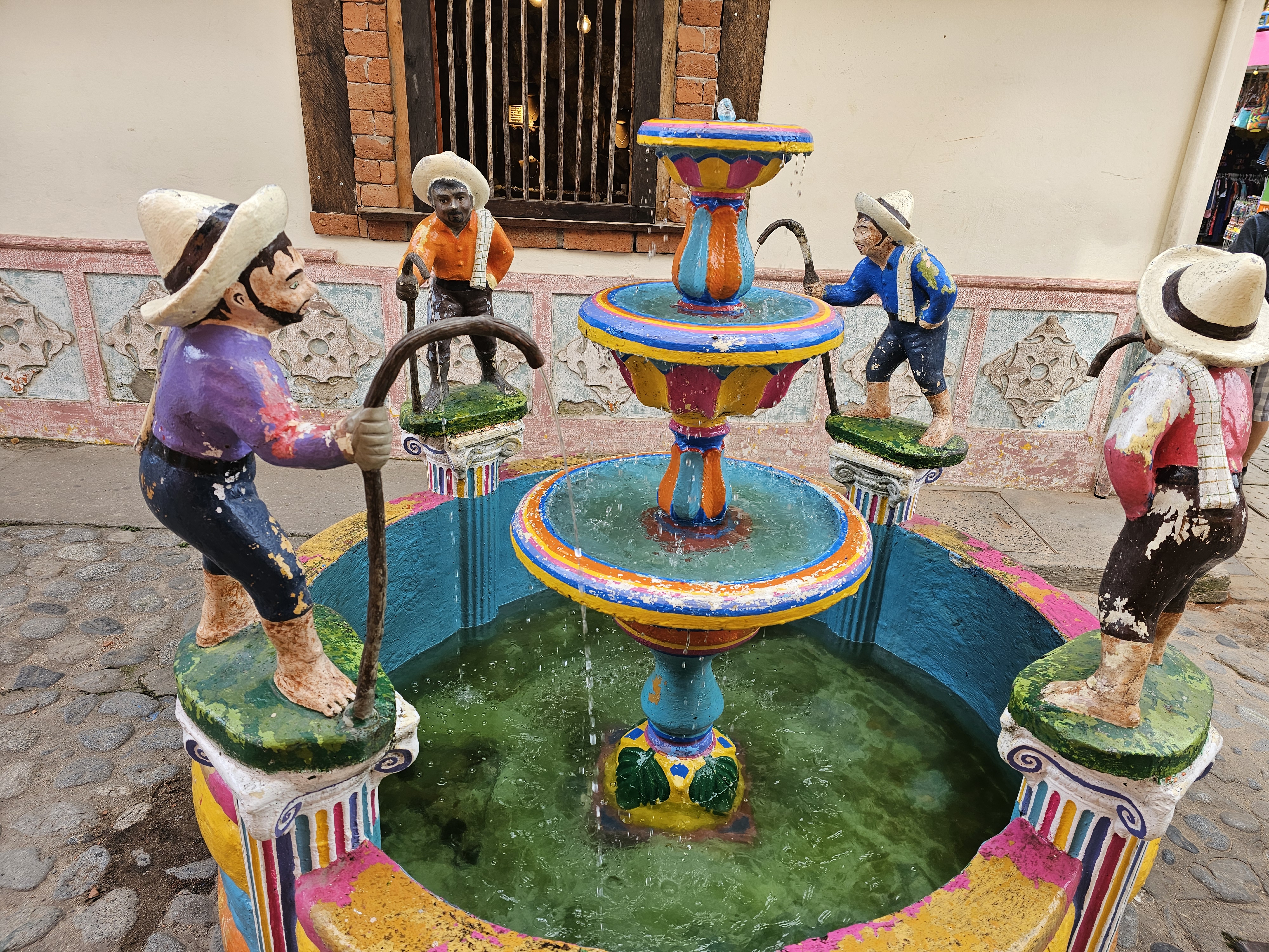 colorful fountain, Guatapé town
