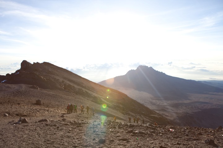 View from Stella Point — crater rim and the first light of dawn