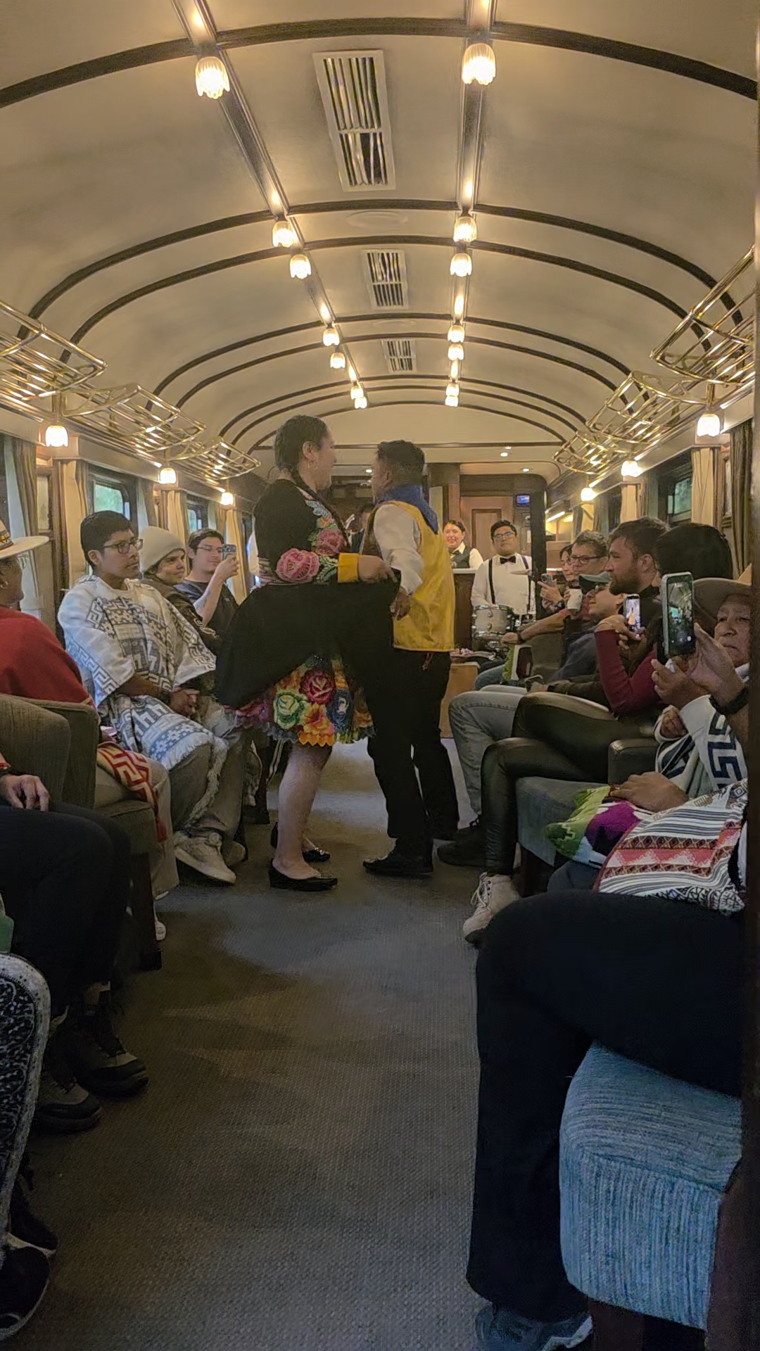 traditional dance performance, Vistadome train