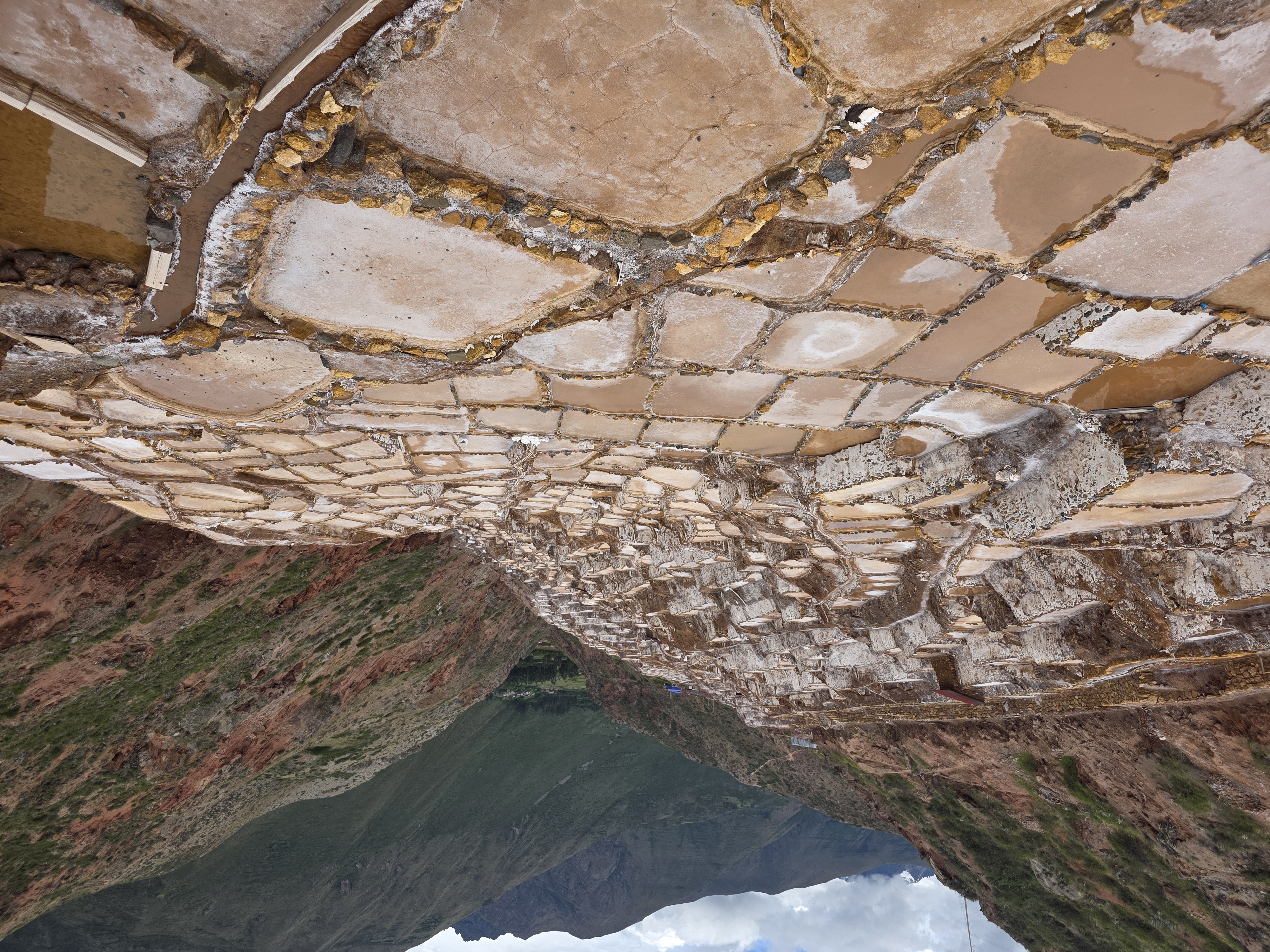Maras salt pans, wide landscape